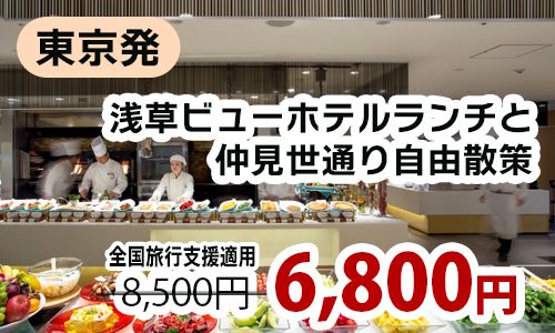 浅草ビューホテルランチと仲見世通り自由散策