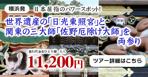 横浜発　日本屈指のパワースポット！世界遺産の「日光東照宮」と関東の三大師「佐野厄除け大師」を両参り