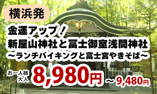 金運アップ！新屋山神社と冨士御室浅間神社～ランチバイキングと富士宮やきそば