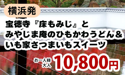 横浜発　秋彩る宝徳寺『床もみじ』特別公開と『みやじま庵』の桐生名物ひもかわうどん＆『いも家』絶品さつまいもスイーツを堪能の秋旅♪