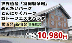 世界遺産「富岡製糸場」と群馬の大人気3工場見学～めんたいパーク・こんにゃくパーク・ガトーフェスタハラダ～