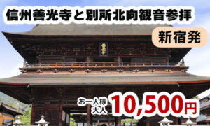 新宿発　長野の名刹！極楽浄土へのご利益ある信州善光寺と現生利益を願う別所北向観音へ参拝
