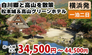 白川郷と高山を散策　松本城＆高山グリーンホテル
