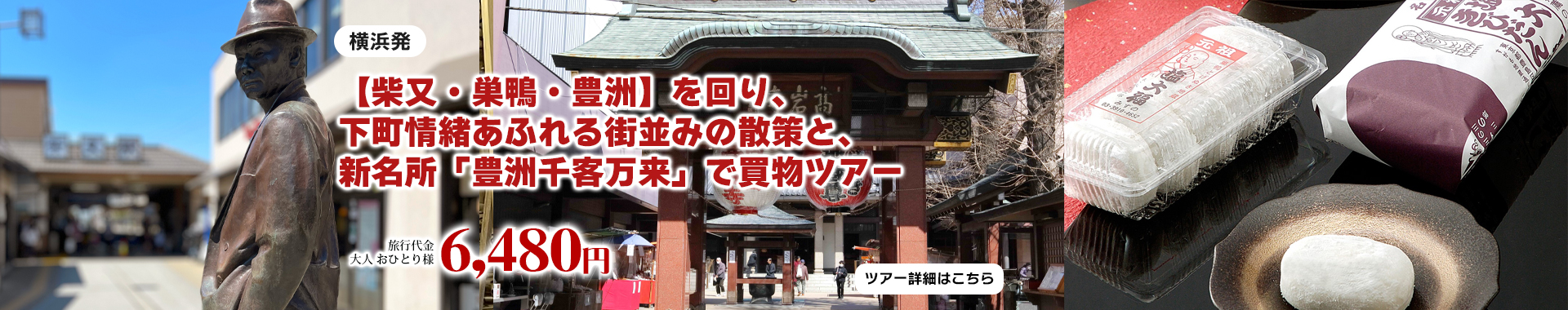 【柴又・巣鴨・豊洲】を回り、下町情緒あふれる街並みの散策と、新名所「豊洲千客万来」で買物ツアー